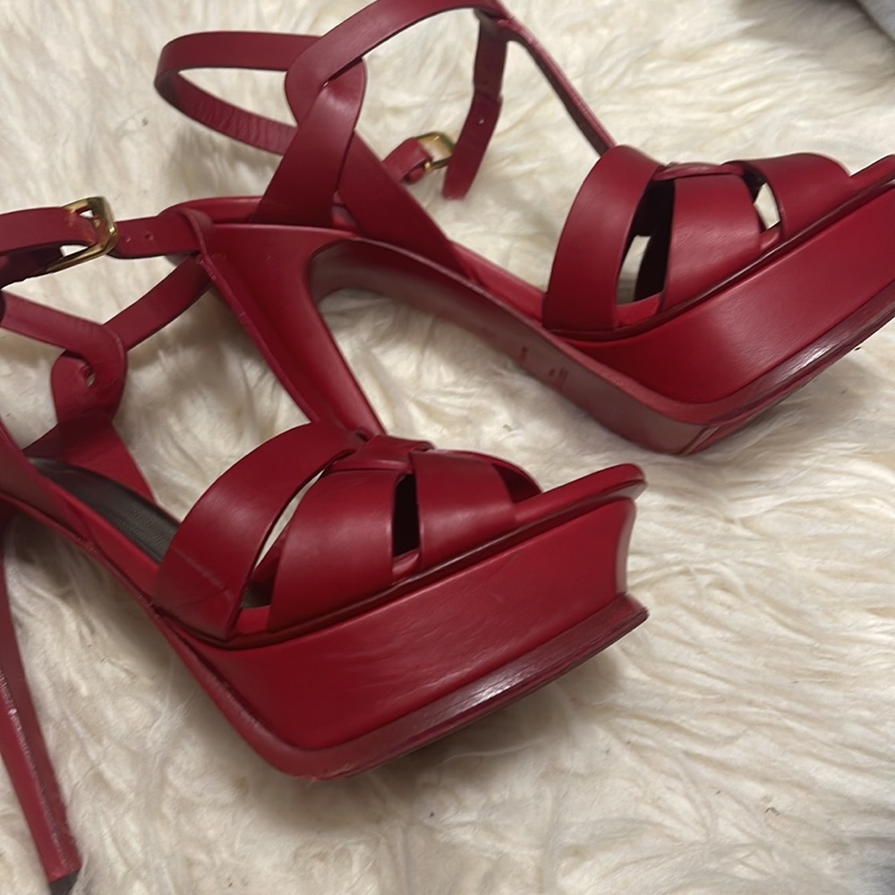 YSL TRIBUTE PLATFORM SANDALS IN SMOOTH LEATHER - Picture 6 of 10